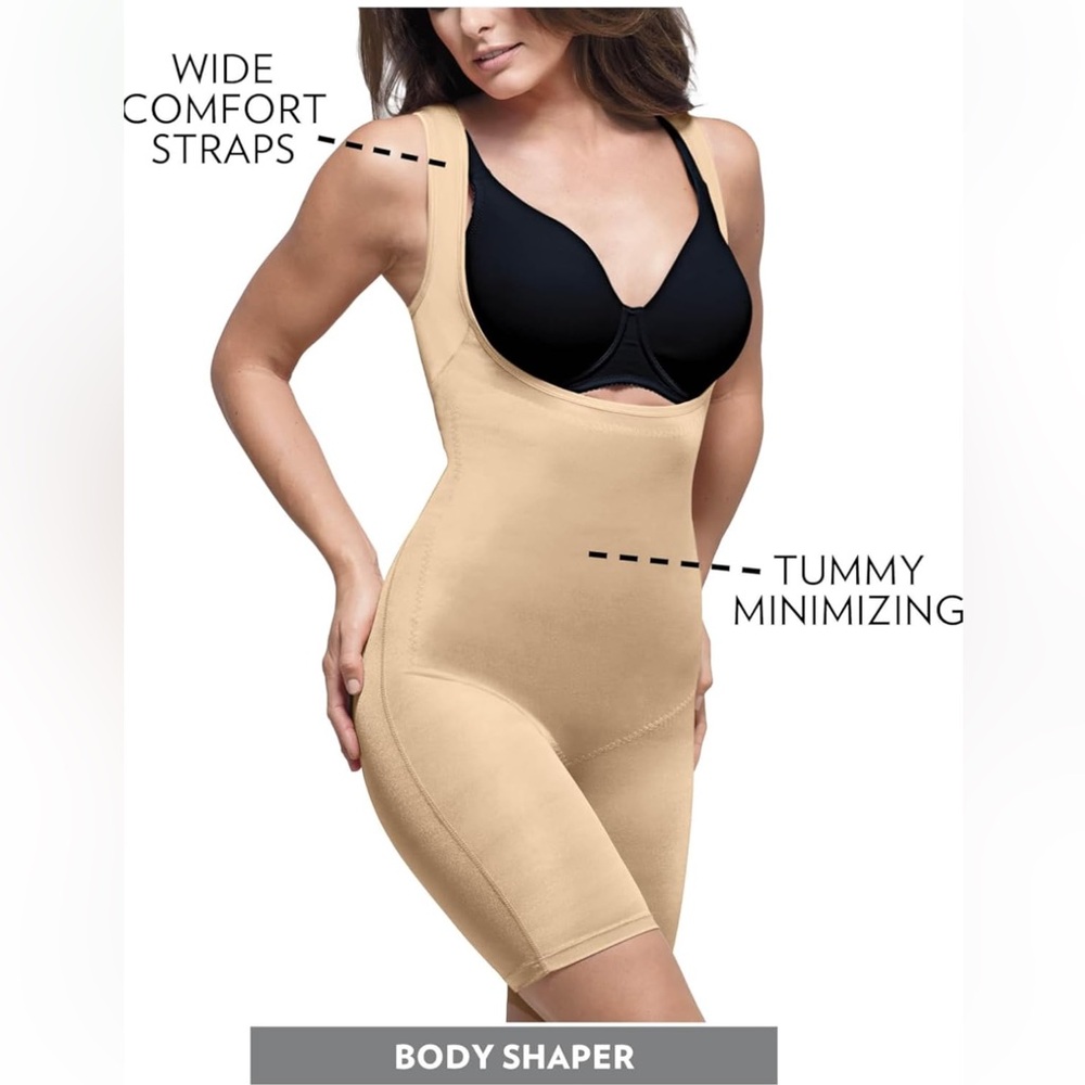 Secret Solutions | Womens Plus Nude Firm Control Power Body Shaper - Size 3X
